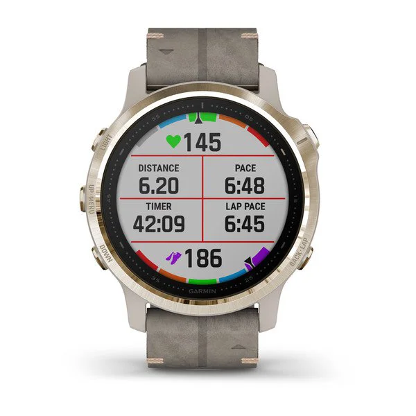 Garmin Fenix 6s Sapphire Gold Gri Deri 010-02159-40