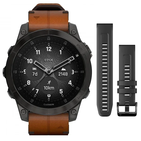 Garmin Epix Sapphire Siyah Titanyum Deri Kayış 010-02582-30