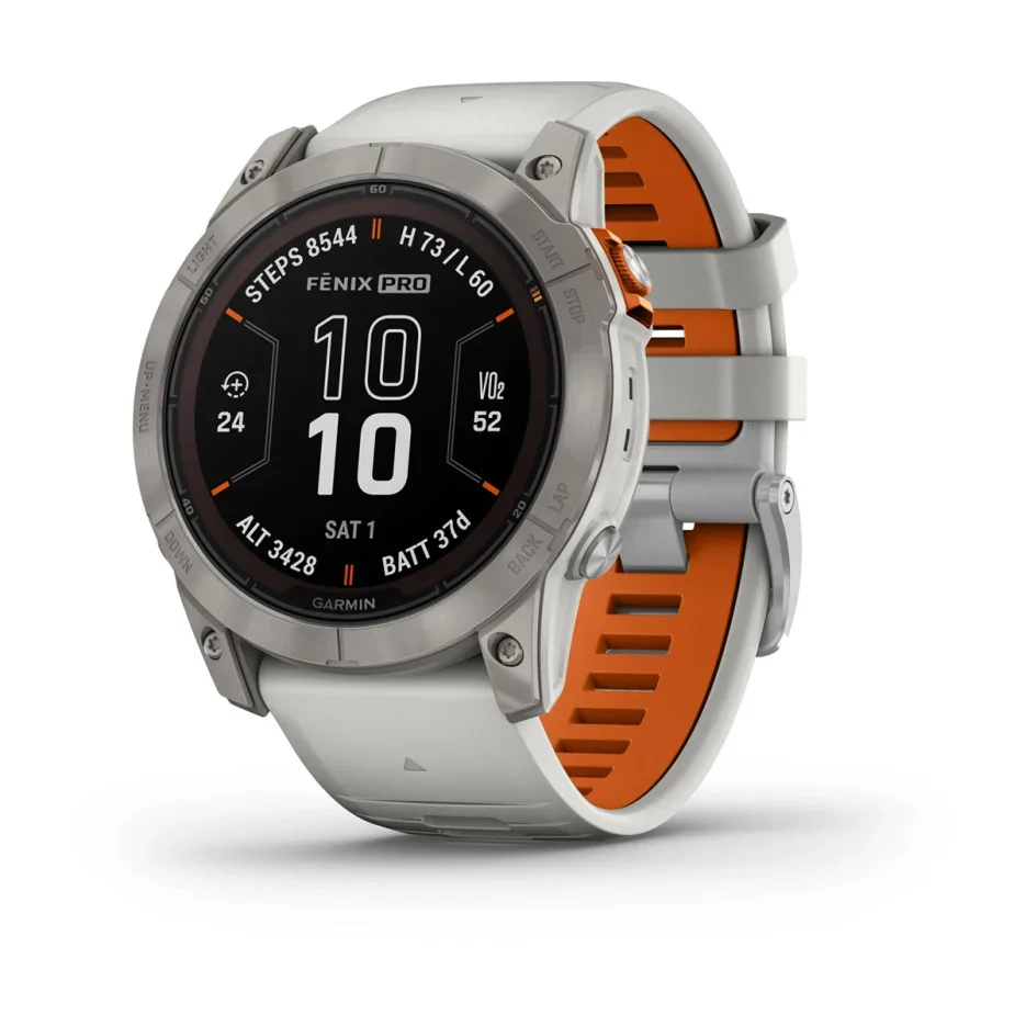 Garmin Fenix 7X Pro Sapphire Solar Edition Titanyum Beyaz, Turuncu 010-02778-15