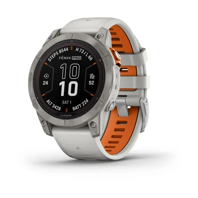 Garmin Fenix 7 Pro Sapphire Solar Edition Titanyum Beyaz, Turuncu 010-02777-21